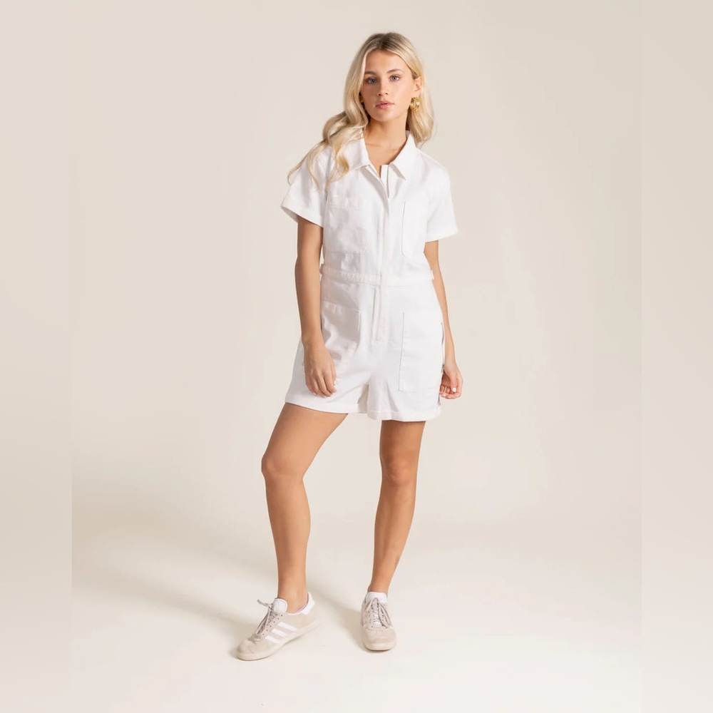 S’EDGE ALICIA ROMPER WHITE DENIM SZ XS